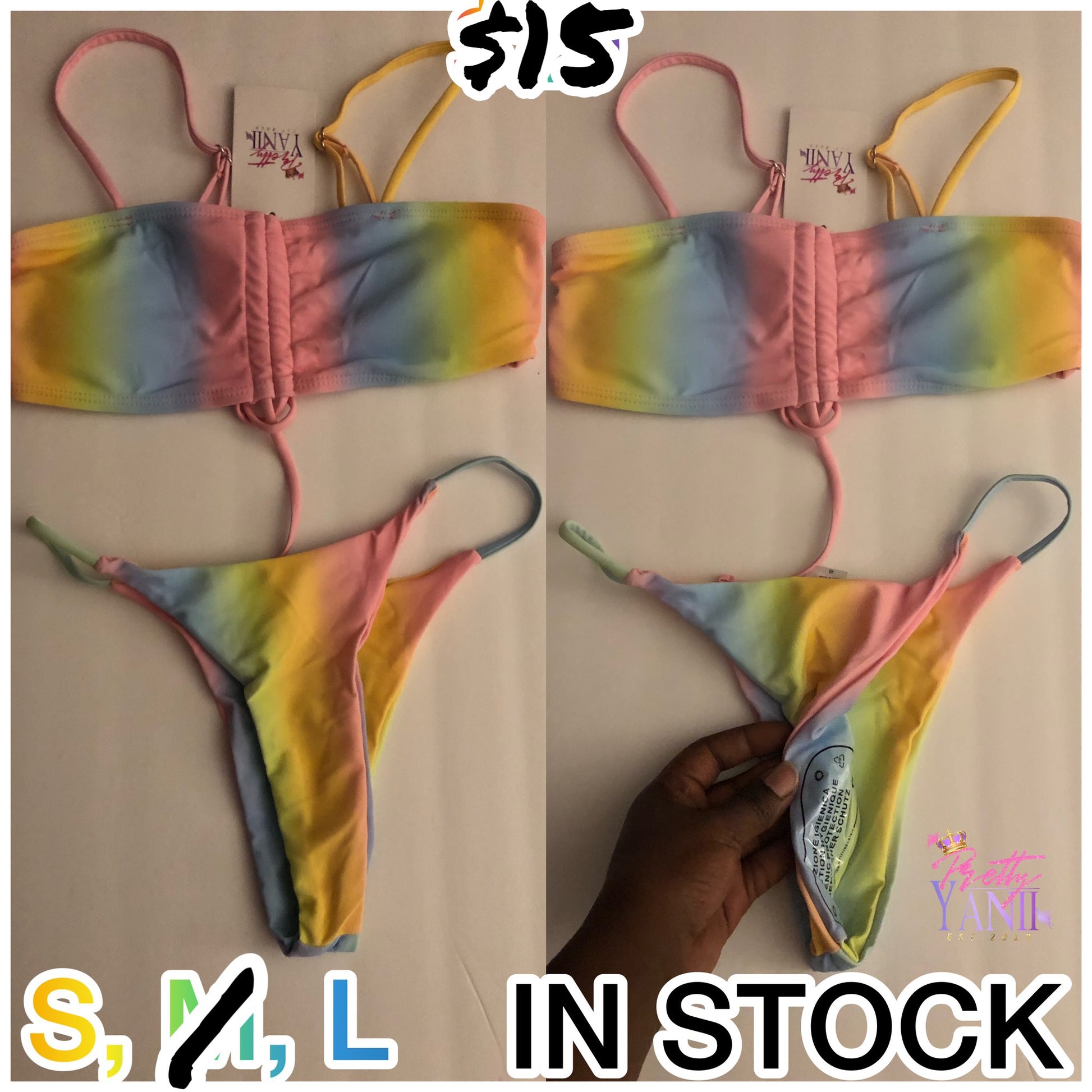 diverse-colored thong swimsuit