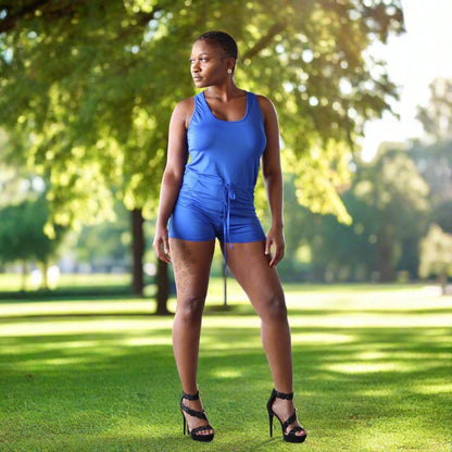 A stretchy, blue romper