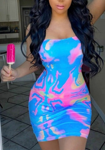 Blue Tye Dye Dress